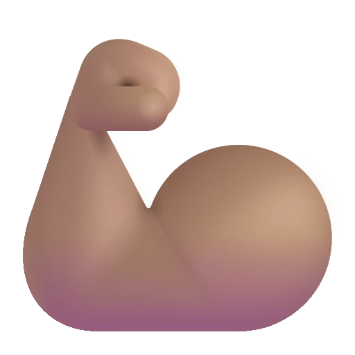 Напряжённые бицепсы, цвет средний