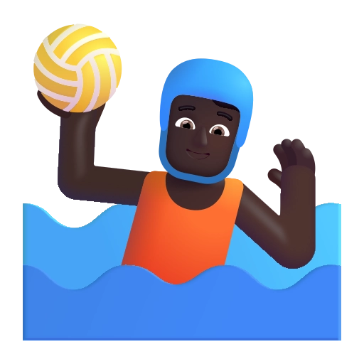 Человек, играющий в водное поло, цвет темный
