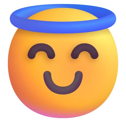 Улыбающееся лицо с нимбом