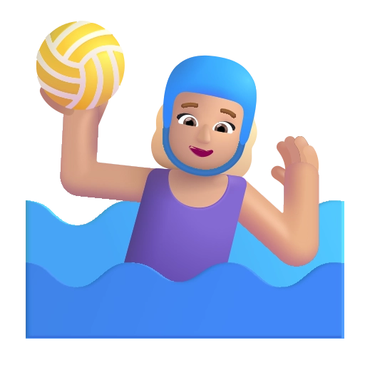 Женщина, играющая в водное поло, цвет средний светлый